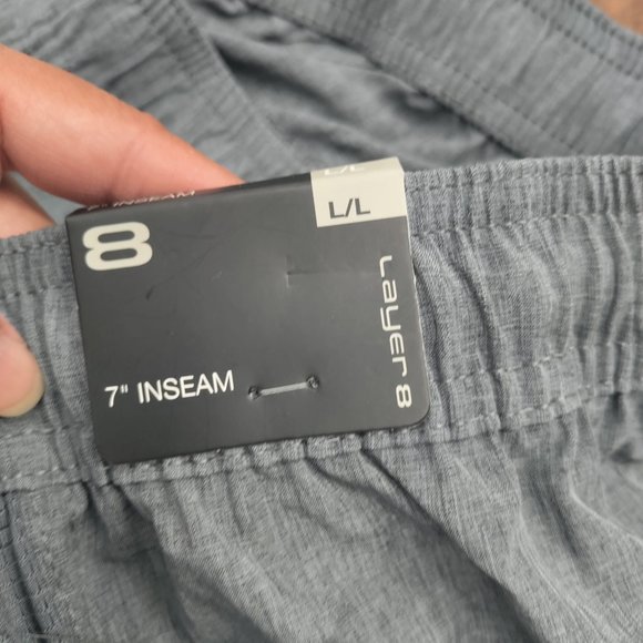 LAYER 8 Plain Men's Shorts Gray Size L 36/38 - Picture 10 of 11